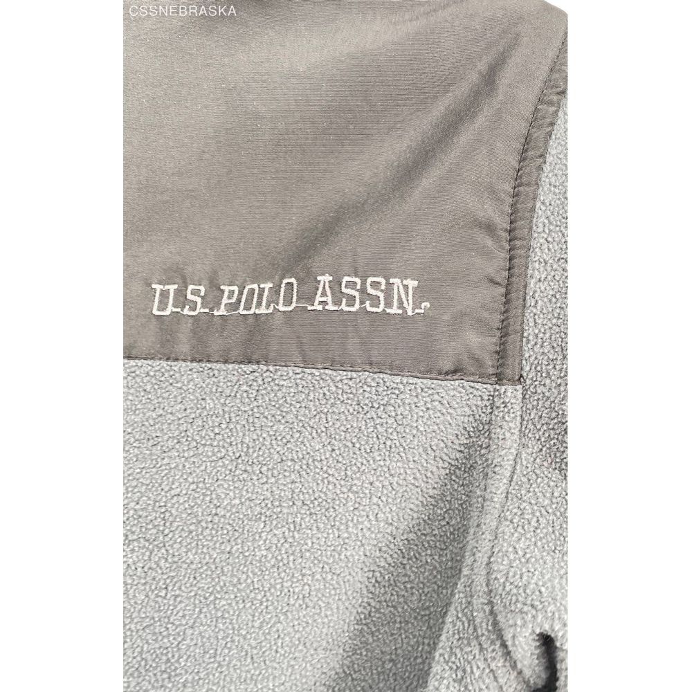 US Polo Assn Gray Kids Fleece Jacket Full Zip Coat Big Logo - Size 10/12 - Picture 5 of 6